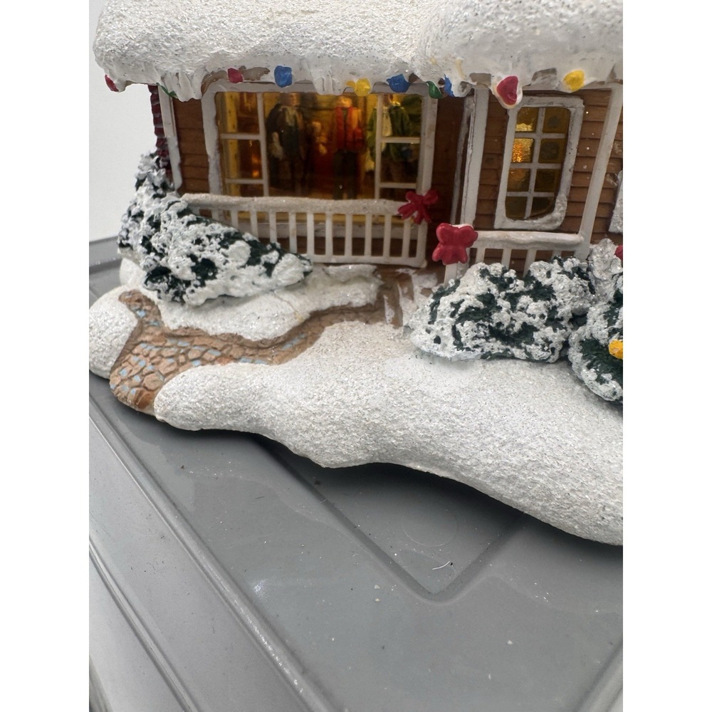Thomas Kinkade Childhood Home Christmas Cottage Lighted 2003 Teleflora WORKS